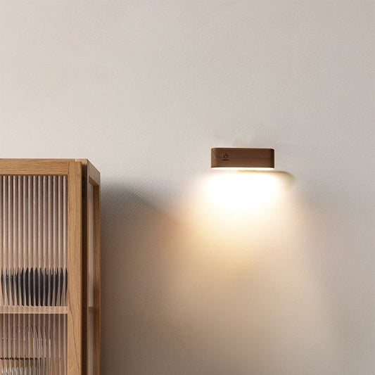 360-Degree Rotating Solid Wood Magnetic Charging Desk Lamp, No Drilling Required, Detachable 9518219231534-1