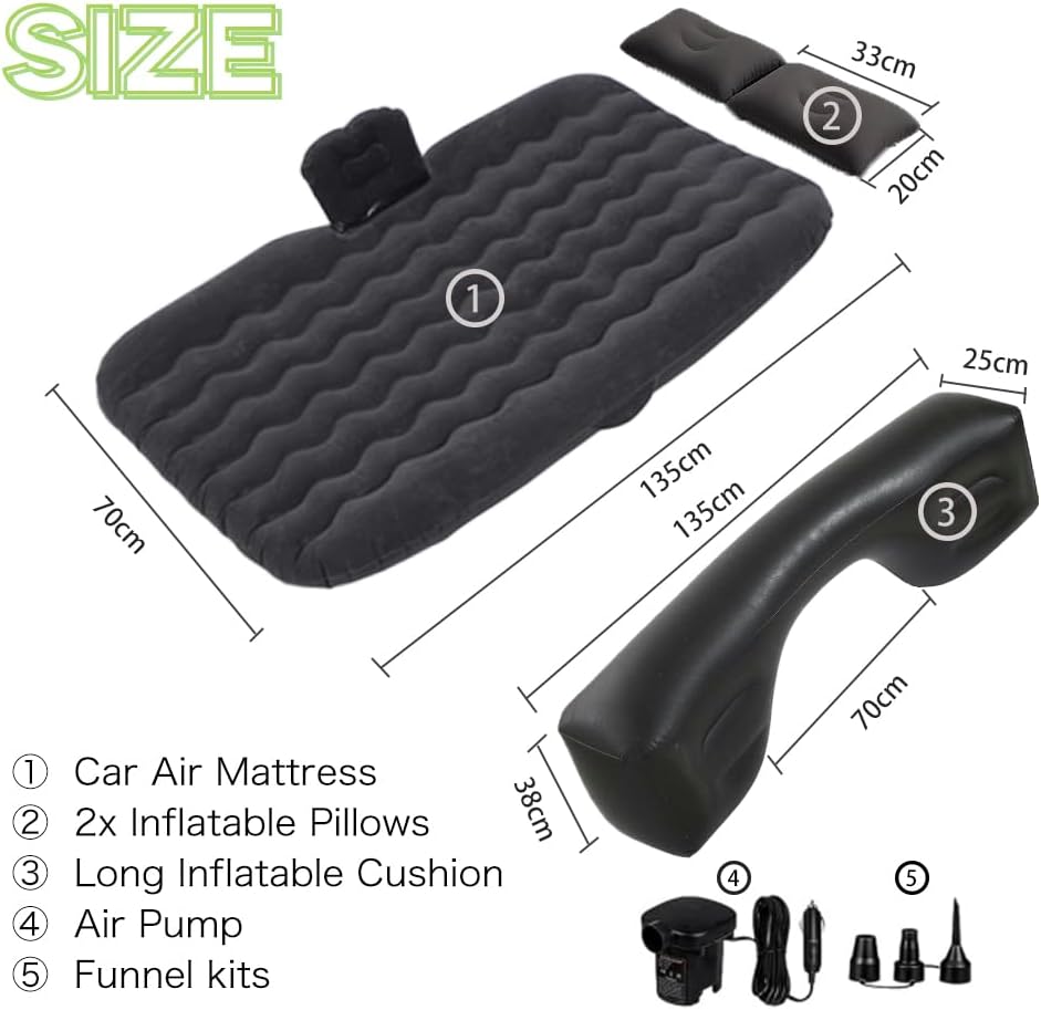 Inflatable Car Mattress Backseat Pillows Portable Durable Waterproof Comfortable 8569294749853-1