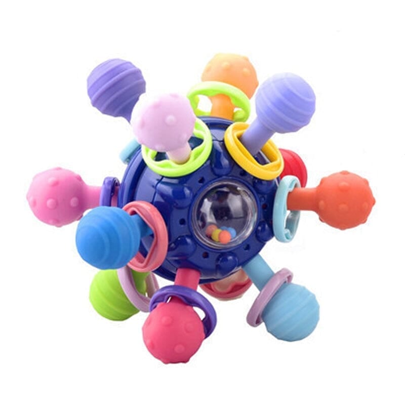 Baby Sensory Teething Rattle Toy With Safe Silicone Multi Texture Design 14975344083270-1