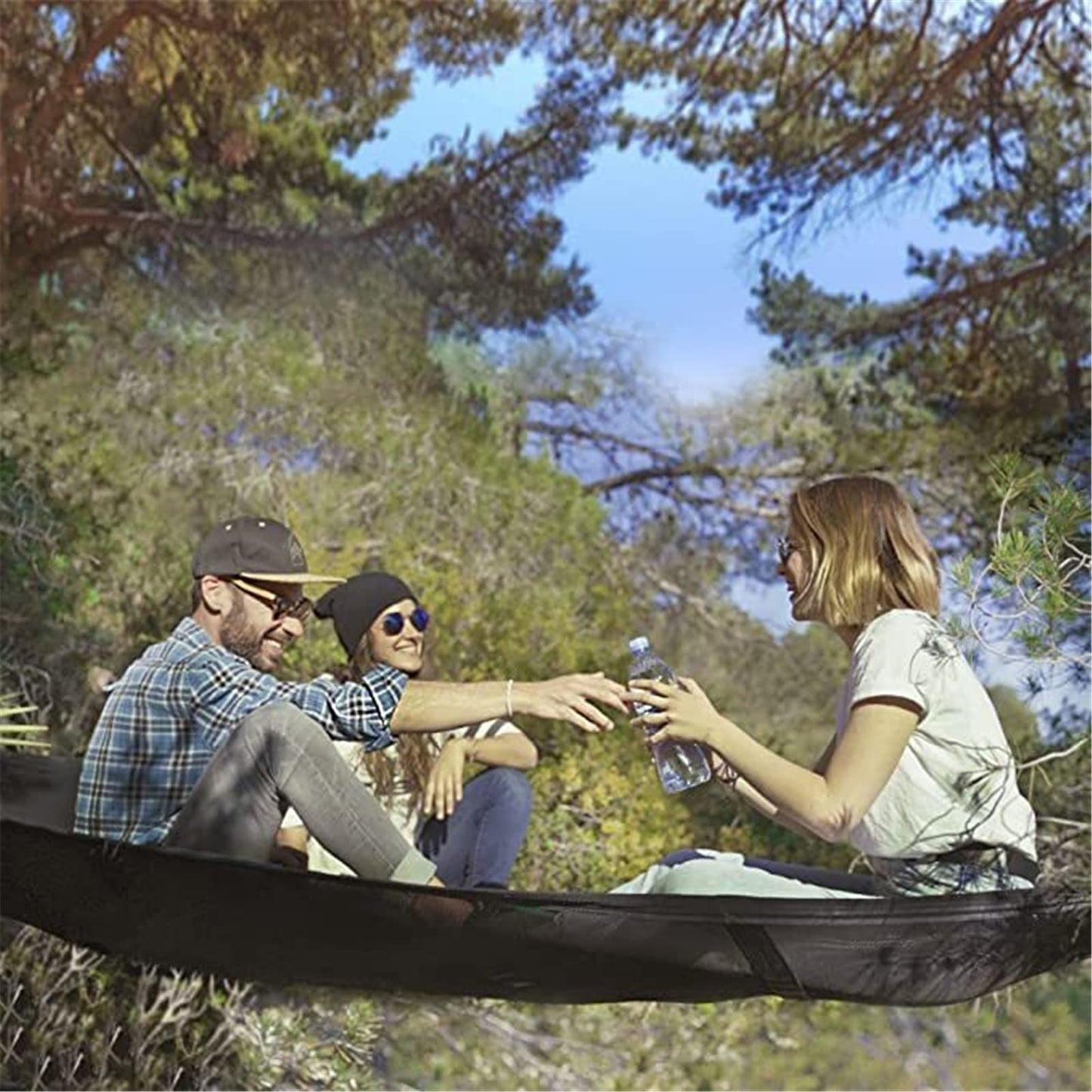 Triangular Camping Hammock Suspended Three Point Family Sleeping Platform Outdoor Aerial 8490145382702-1