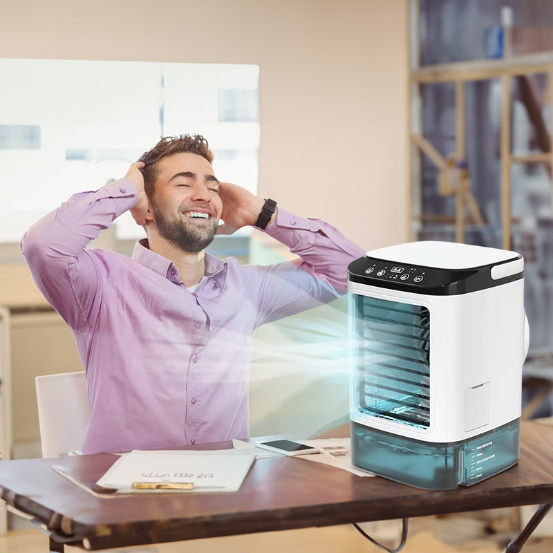 3-speed Portable Mini Air Cooler (900ML Tank) - Fan & Humidifier. For Bedroom/Office. 9020008235228-1