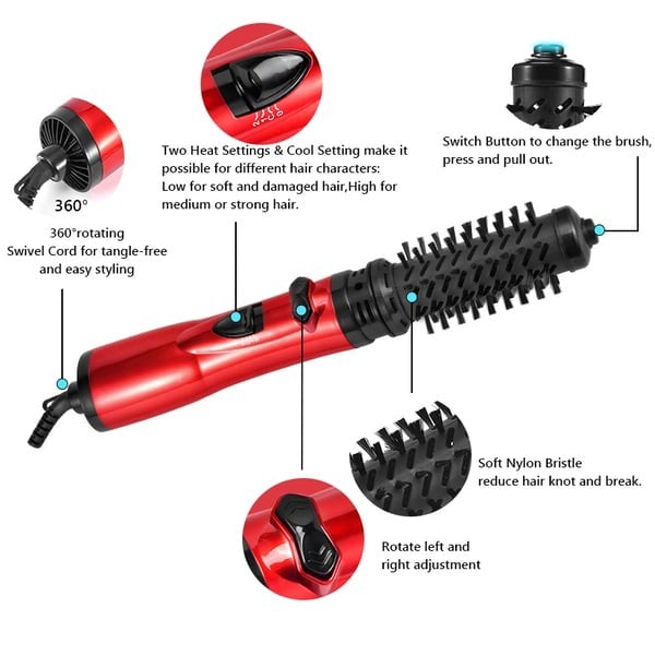 3-In-1 Hot Air Styler And Rotating Hair Dryer For Dry Hair, Curl Hair, Straighten Hair 8525637026094-1