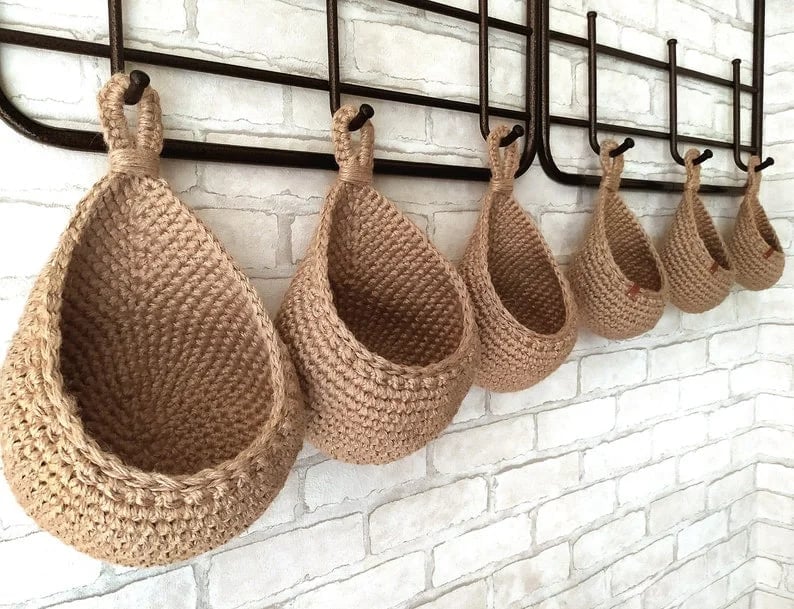 Woven Hanging Storage Baskets Organize Kitchen Bathroom Pantry With Style 14980375511366-1