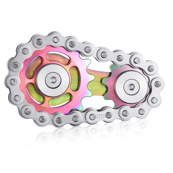 Stainless Steel Bicycle Chain Gear Fidget Spinner Anxiety Focus Desk Gadget 8545354744110-1
