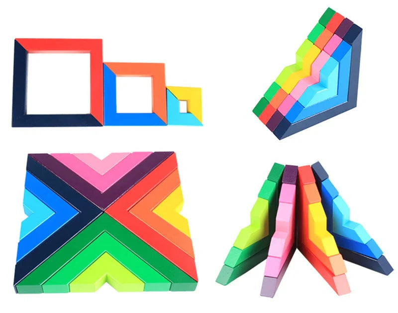 Wooden Rainbow Blocks for Creative and Educational Play 15150762197337-1