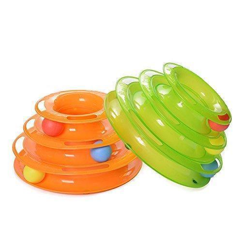 Three Layer Colorful Cat Track Tower Toy 6851955097700-1