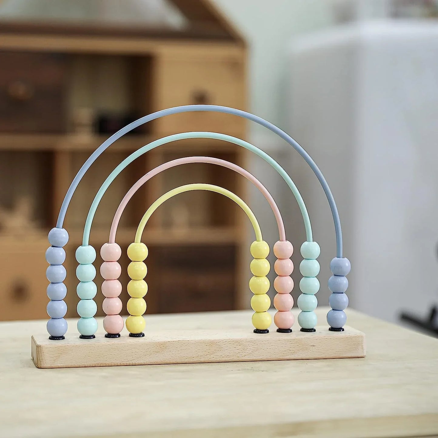 Wooden Rainbow Abacus for Early Counting and Color Learning 15121868652889-1
