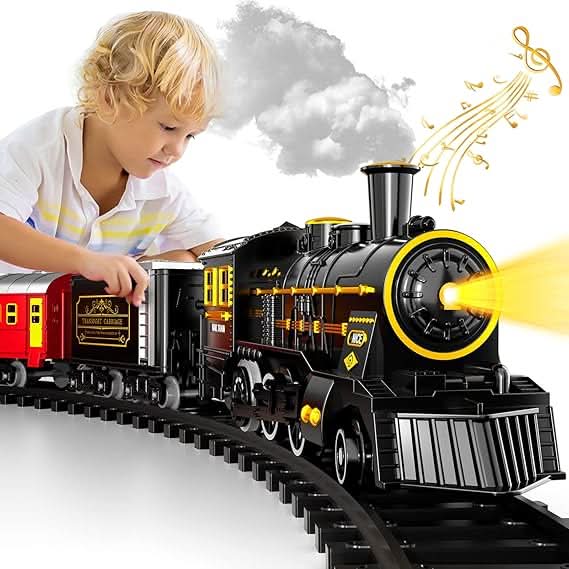 Electric Christmas Train Set - Festive Toy With Flexible Tracks For Magical Winter Evenings 10175725994248-1