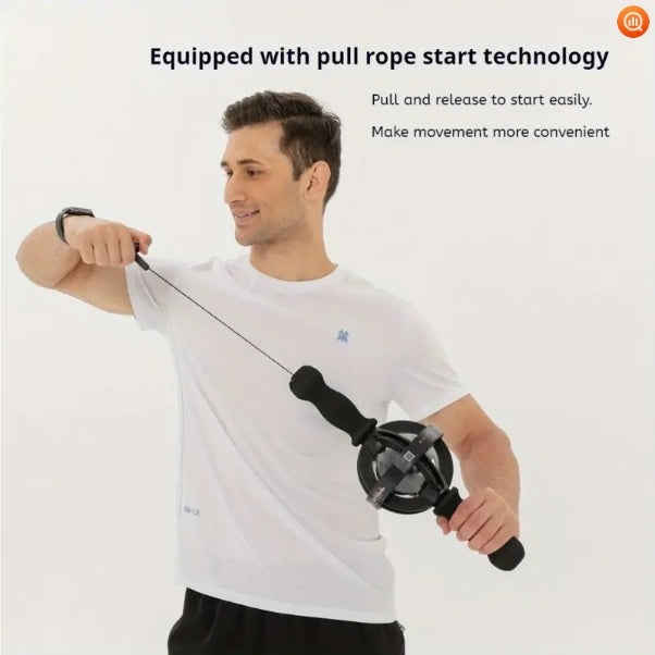 1pc Black Gyro Fitness Trainer  Stainless Steel Core Wrist  Forearm Exerciser With Pull Rope, Fit, Non Electric Handheld Fitness Equipment For Home Use, Enhances Muscle & Reduces, Gym Accessories 8930318876892-1