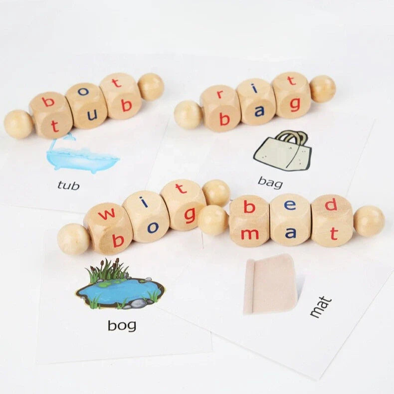 Wooden Reading Block Set for Toddlers’ Early Literacy and Word Practice 10798656815438-1