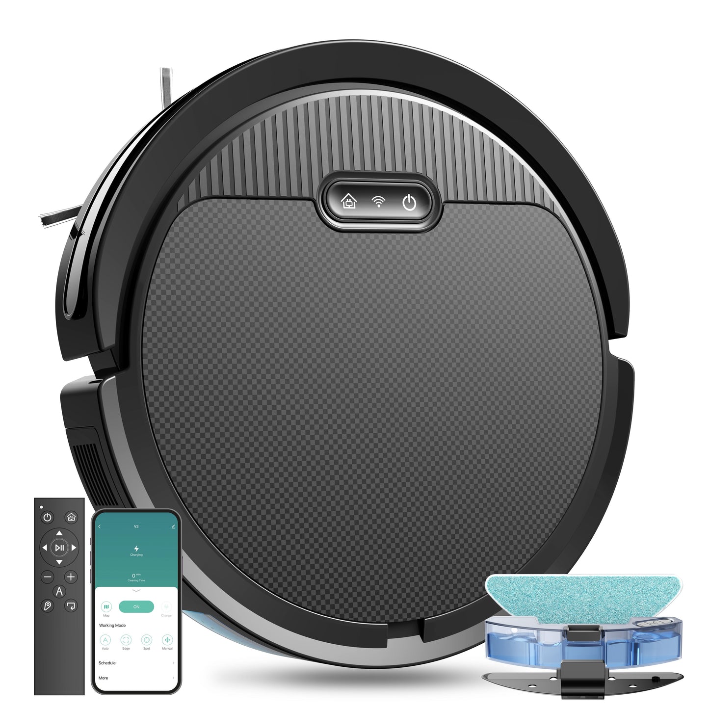 Robot Vacuum And Mop, 3 In 1 Combo Cleaner For Home With Pet Hair And Hard Floor, 5000Pa Suction, 120 Mins Run Time,Self-Charging,Super Thin Body 9013914992860-1