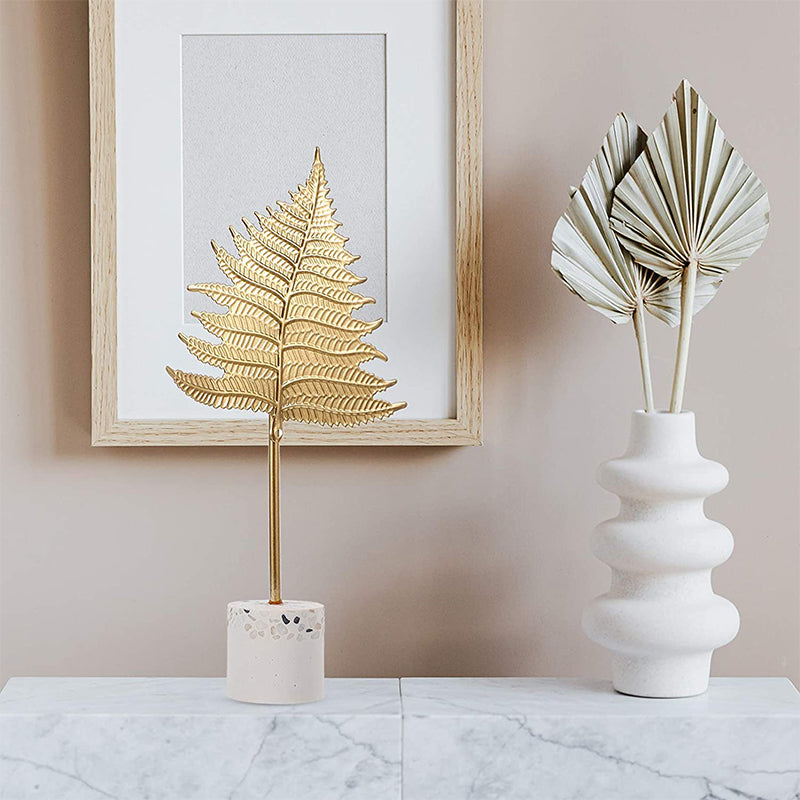 Metal Leaf Sculpture Ornament For Elegant Modern Home Table Decoration 6850551677028-1