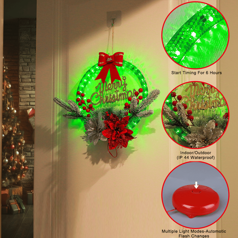 Wreath Decorations With LED Lights 9525965553966-1
