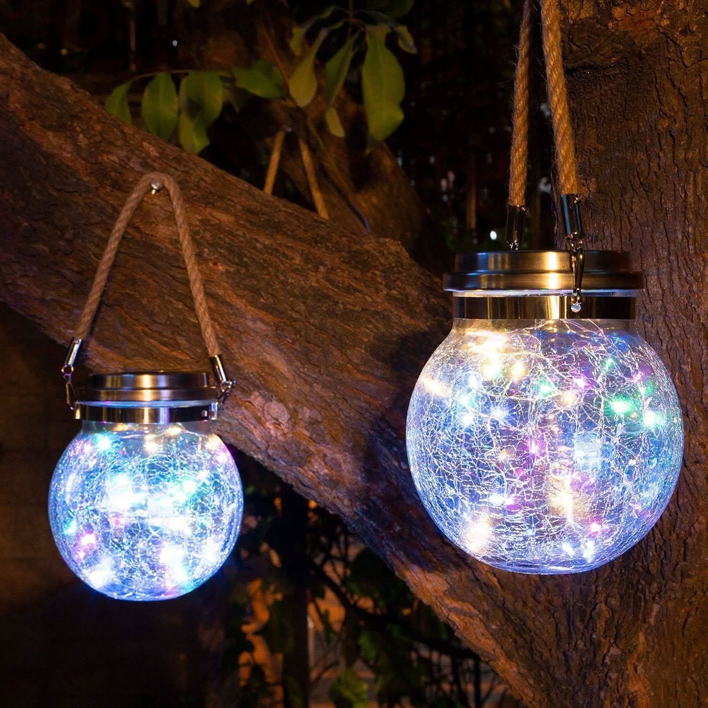Solar Powered Hanging Led Lantern Provides Warm Outdoor Garden Lighting 14948622500166-1