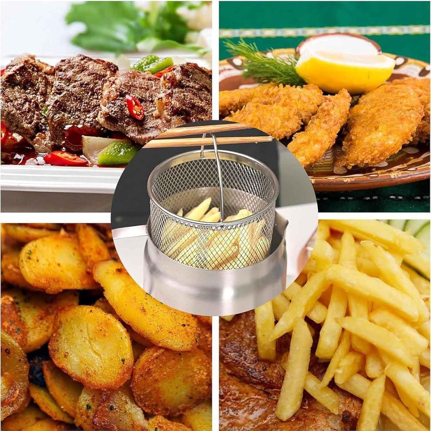 Stainless Steel Oil Filter Pot Grease Container Mesh Strainer 8449699086493-1