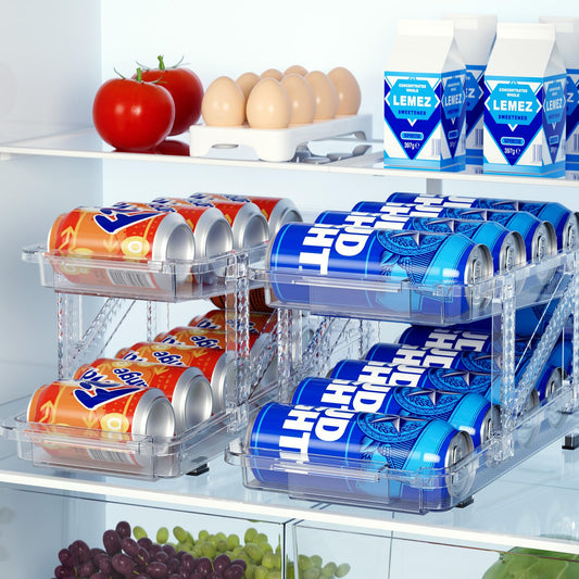Refrigerator Drink Organizer Dispenser Keeps Beverage Cans Neat And Accessible 14984828846406-1