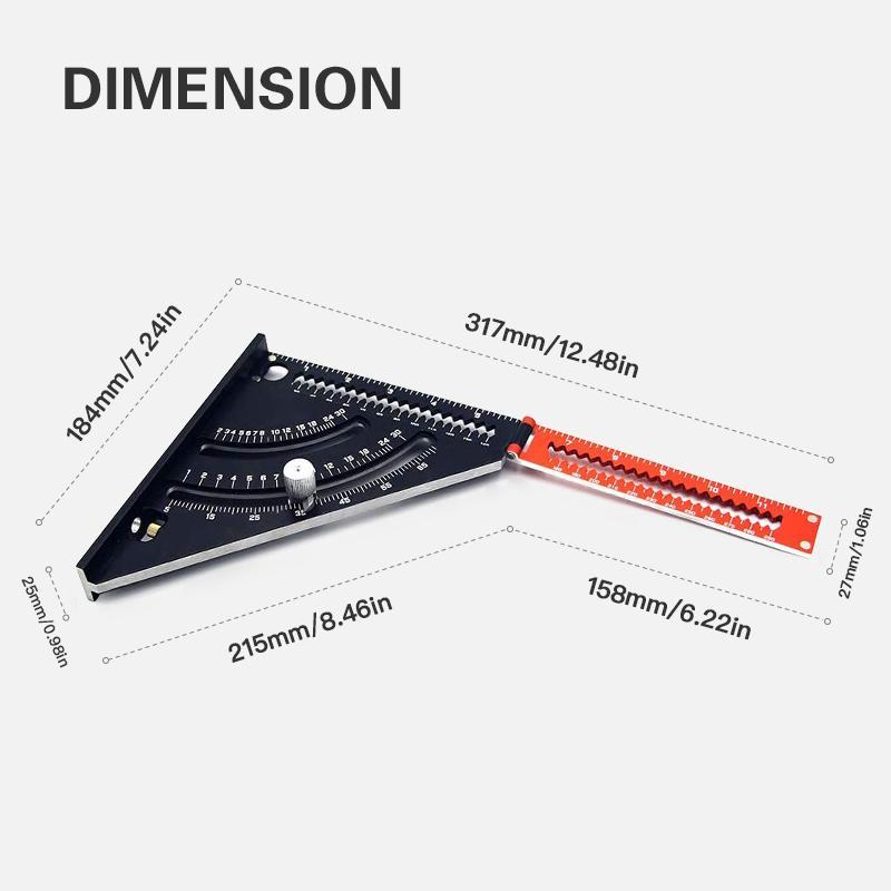 Aluminum Alloy Triangle Ruler Collapsible Extension Adjustable Angle Positioning Scribing Tool 8545289929006-1