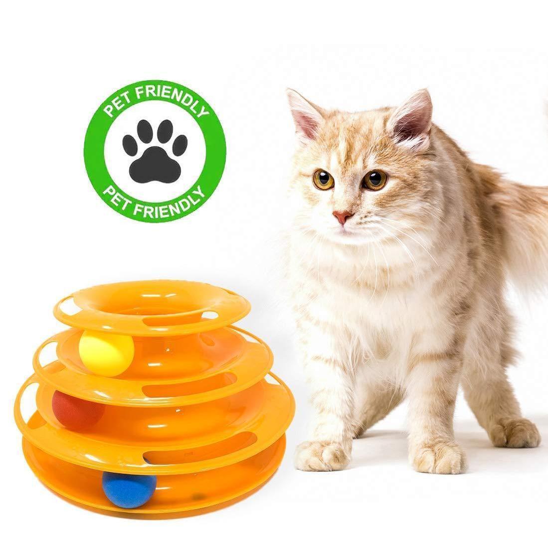 Three Layer Colorful Cat Track Tower Toy 6851955097700-1