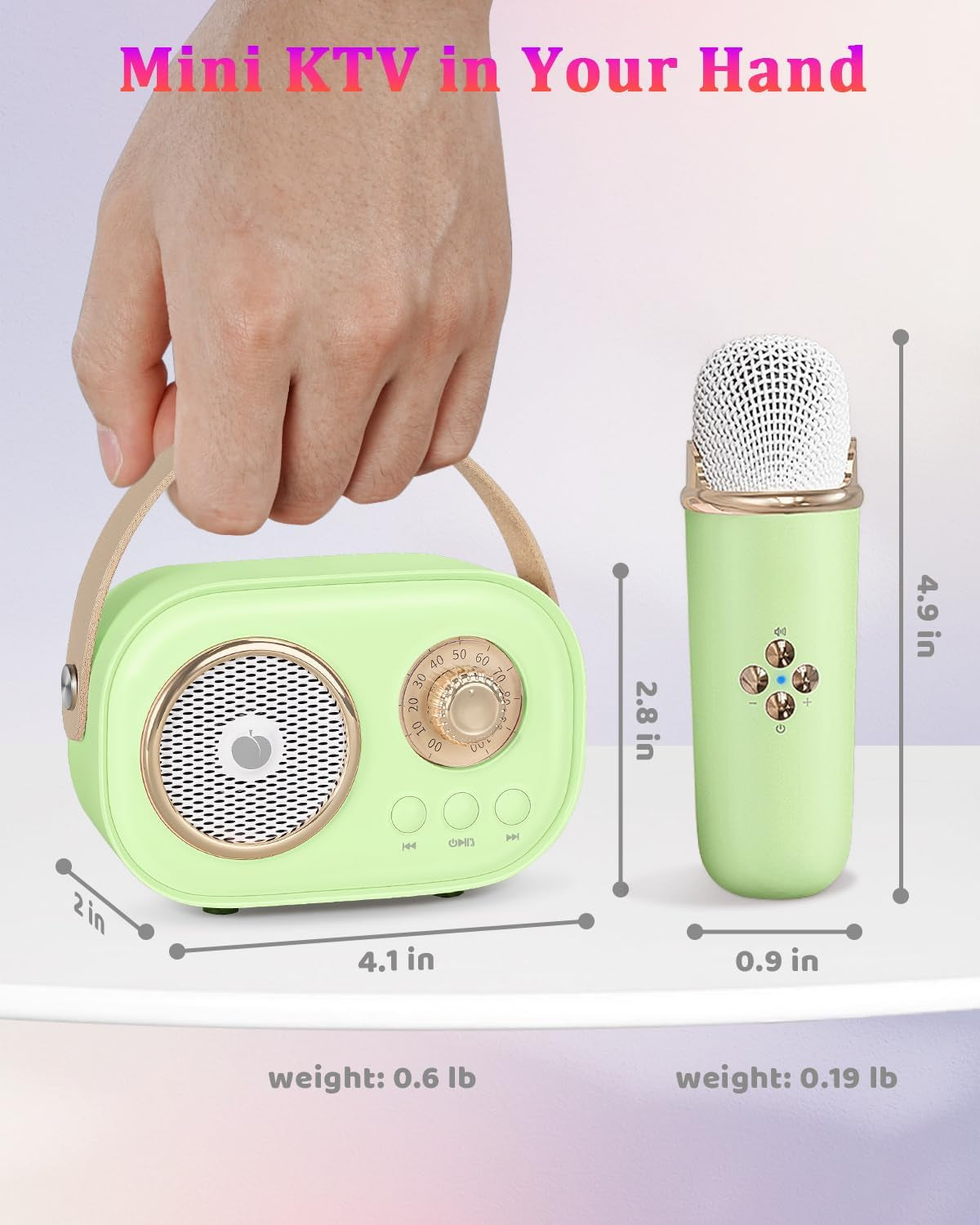 Bluetooth Karaoke Machine With Dual Microphones Kids Portable Singing Fun 14906003554630-1