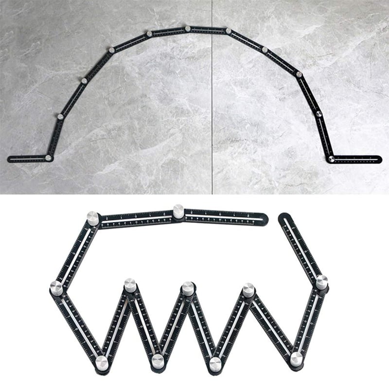 Aluminum Alloy Multi Angle Measuring Ruler Template Adjustable Tool 9824343982382-1