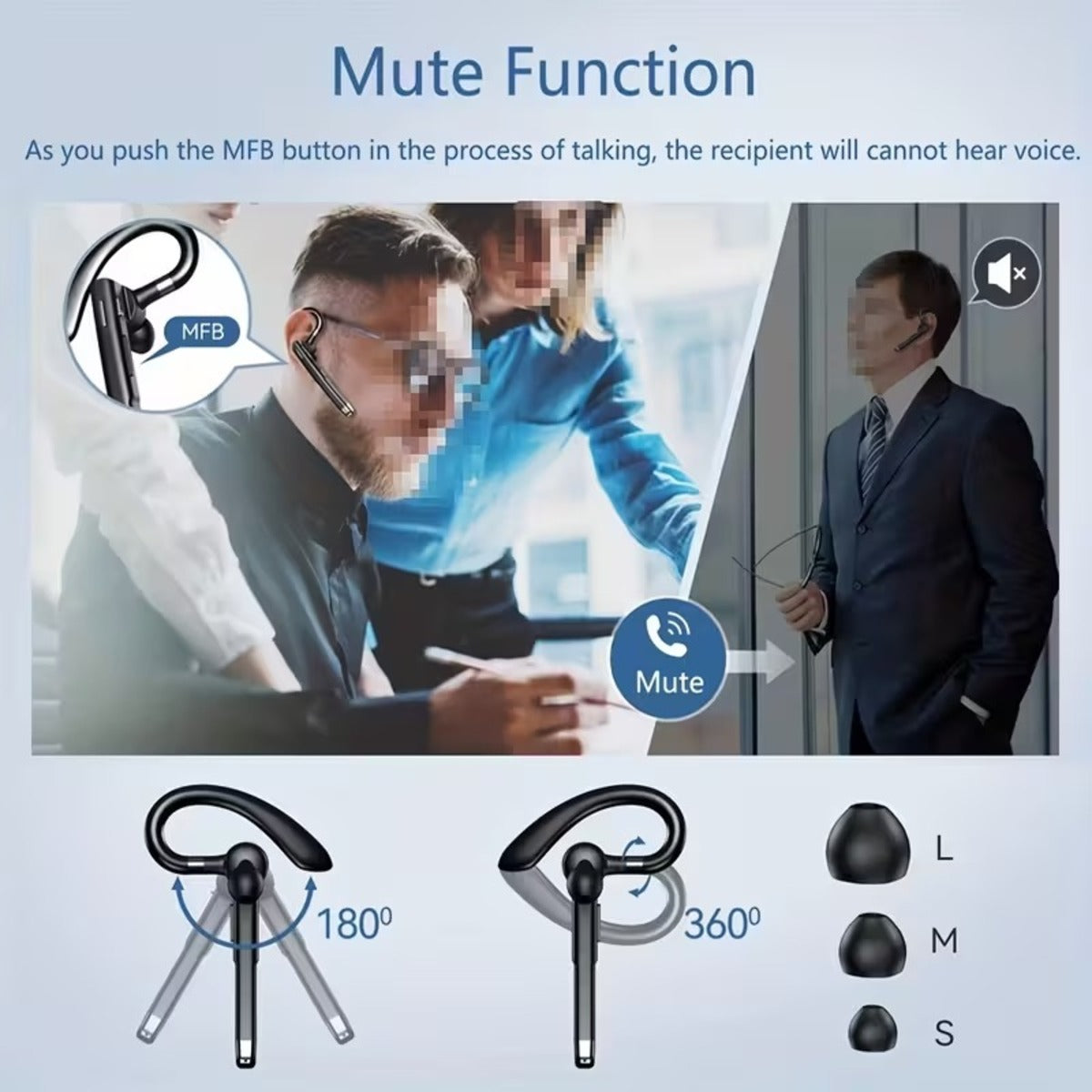 Trucker Dual Mic Wireless Bluetooth 5.1 Noise Cancelling Headset – Clear, Hands-Free Communication