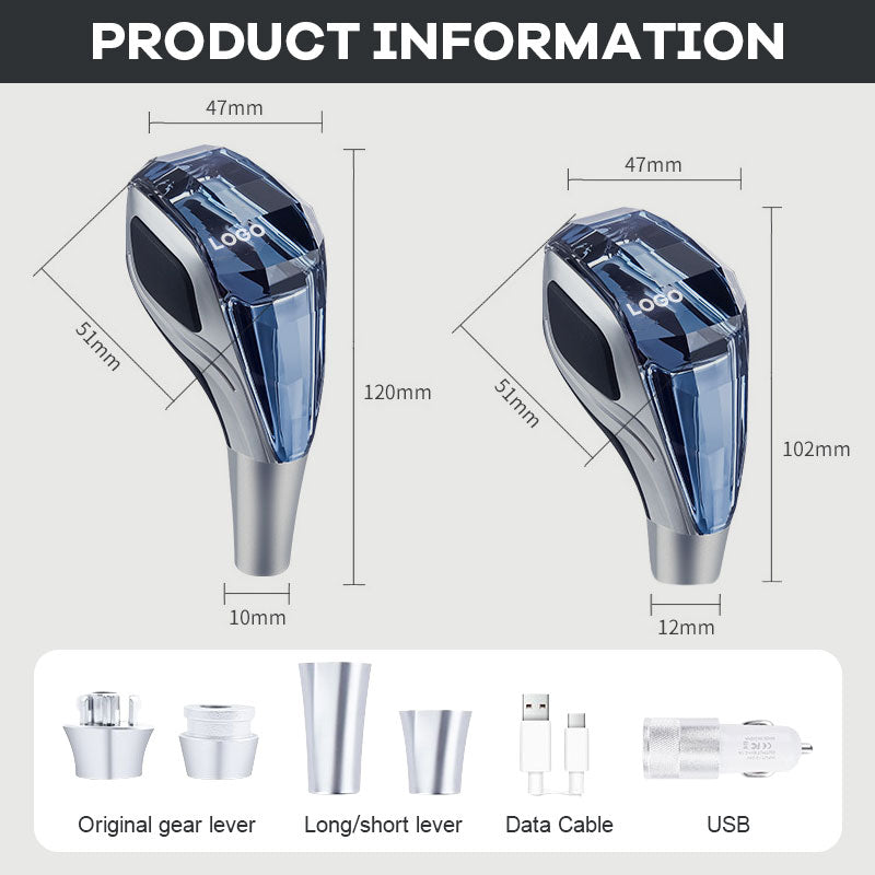 Transparent Crystal Car Gear Shifter Handle Interior Decoration Accessory 11579370930444-1