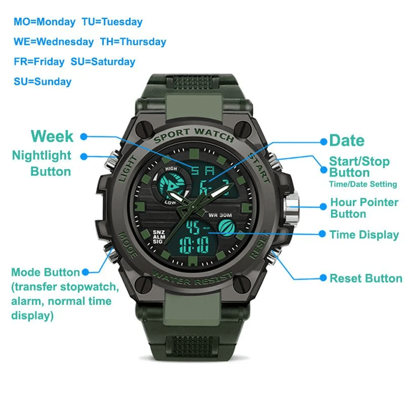 30m Waterproof Premium Men's Sports Watch - Smart and Stylish Smart Waterproof Function Watch 9795113484590-1