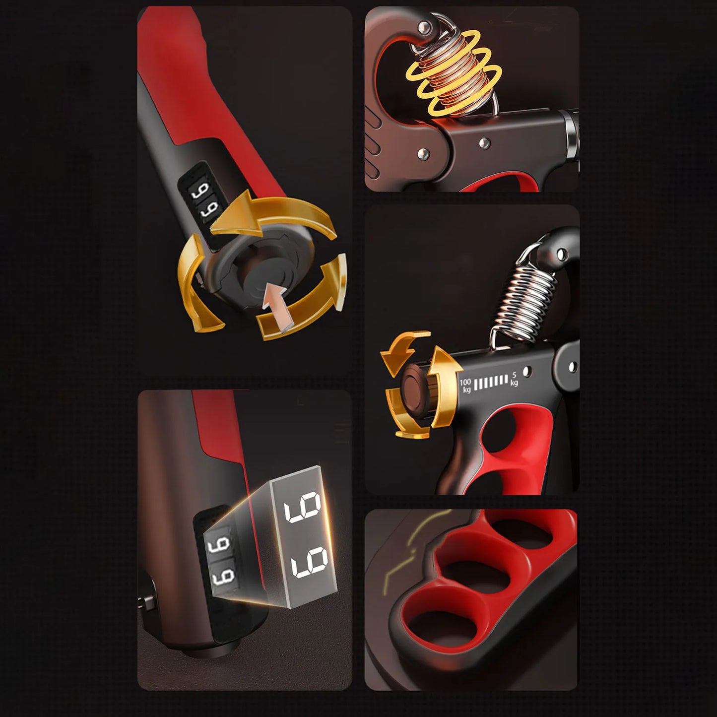 Adjustable Hand Grip Strength Trainer With Counter and Strong Non Slip Handles 15153855430982-1