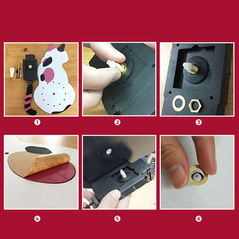 Nordic Cat Wagging Tail Wall Clock 8545338229038-1