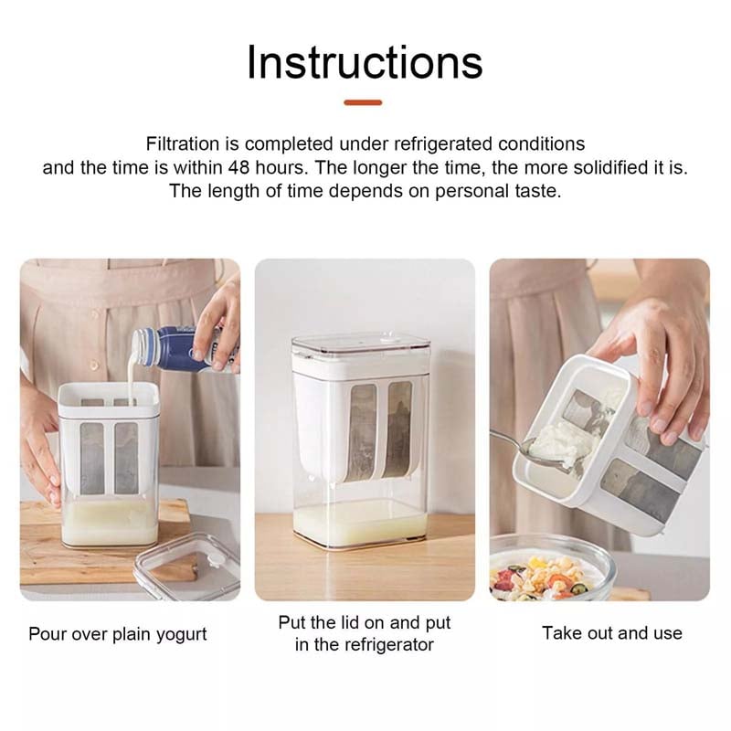 Reusable Greek Yogurt Strainer Container For Homemade Thick Cream 9655994974489-1