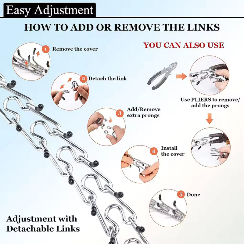 Adjustable Prong Collar With Stainless Steel Links Nylon Cover For Dogs