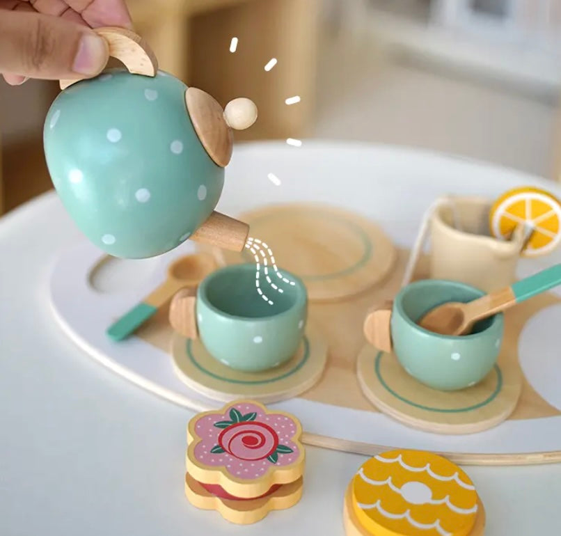 Wooden Tea Party Playset for Imaginative Fun and Social Skill Building 9855141904718-1