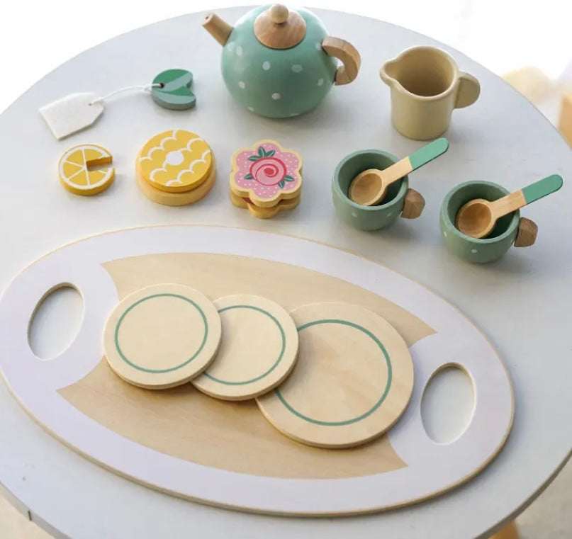 Wooden Tea Party Playset for Imaginative Fun and Social Skill Building 9855141904718-1