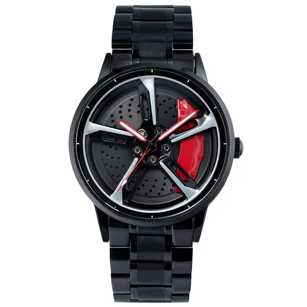 Spinning Wheel Watch Stainless Steel Strap Durable Stylish Design 14972383101254-1