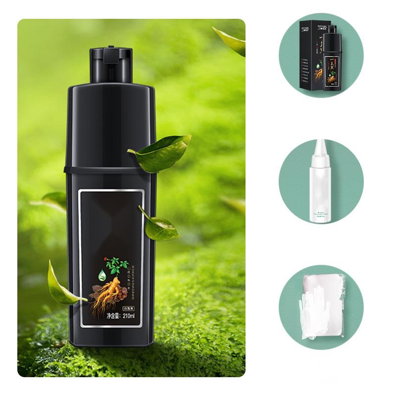 Natural Black Herbal Hair Dye Shampoo - Nourishing And Gentle Formula 14906060079430-1