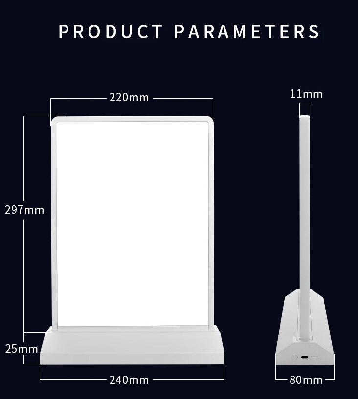 Double Sided Led Light Box Rechargeable A4 Display Stand 8456383430813-1