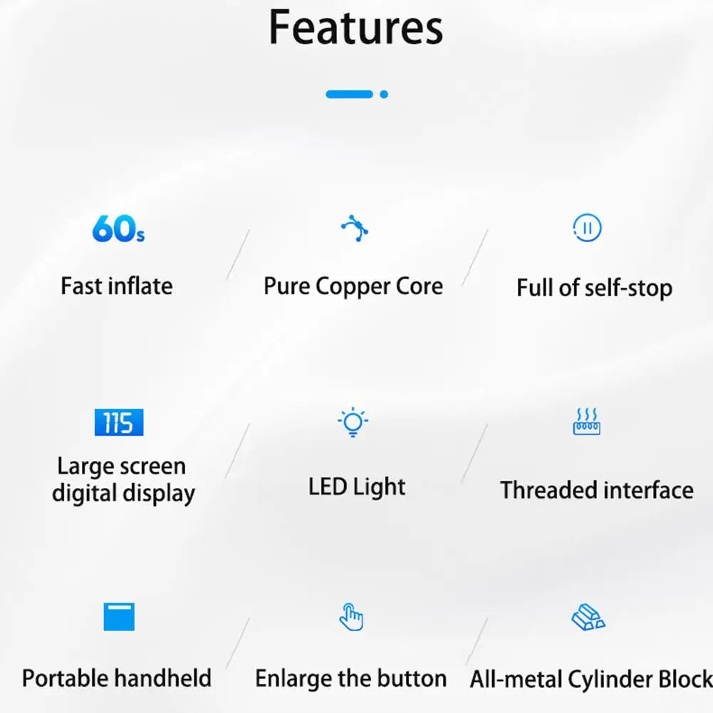 12V Mini Car Air Compressor Tire Inflatable Air Pump Portable Inflator Pump Electric Intelligent Car Tire Inflator 9019507146972-1