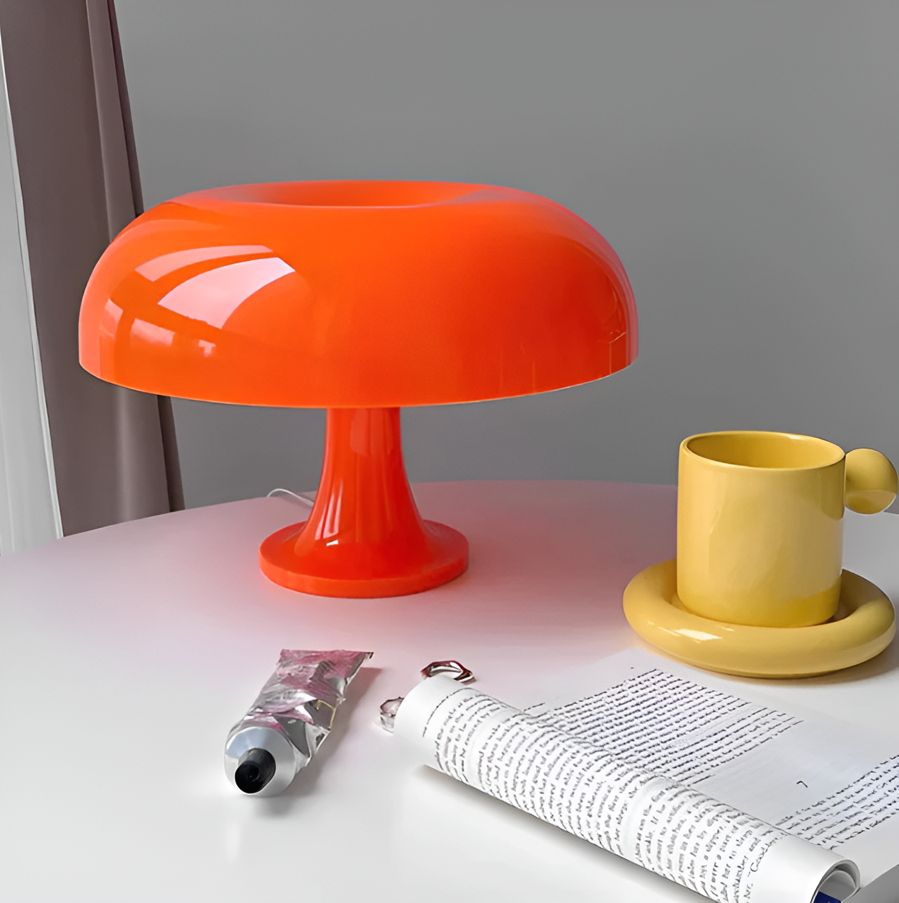 Nordic Retro Mushroom LED Table Lamp Wireless Touch Control Rechargeable 9961770025293-1