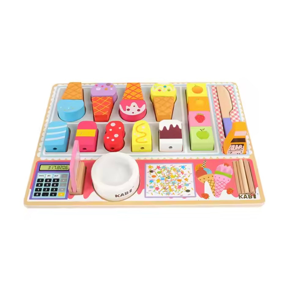 Wooden Ice Cream Shop Toy Set for Creative Toddler Play 9823971410254-1