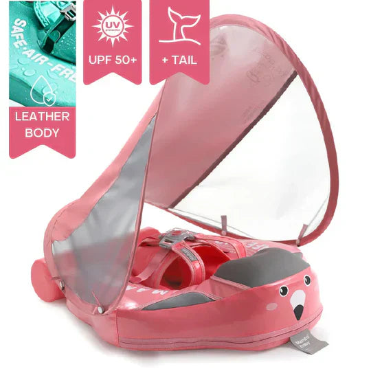 Inflatable Baby Swim Trainer With Sunshade Anti-Tip Design For Safety 14972385034566-1