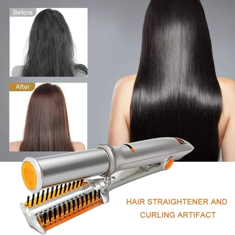 Max Rotating Hair Iron - 2 in 1 Hair Curler and Straightener