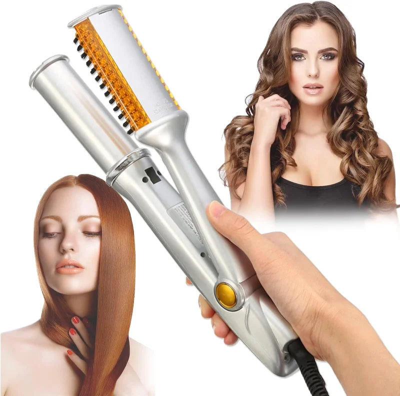 Max Rotating Hair Iron - 2 in 1 Hair Curler and Straightener