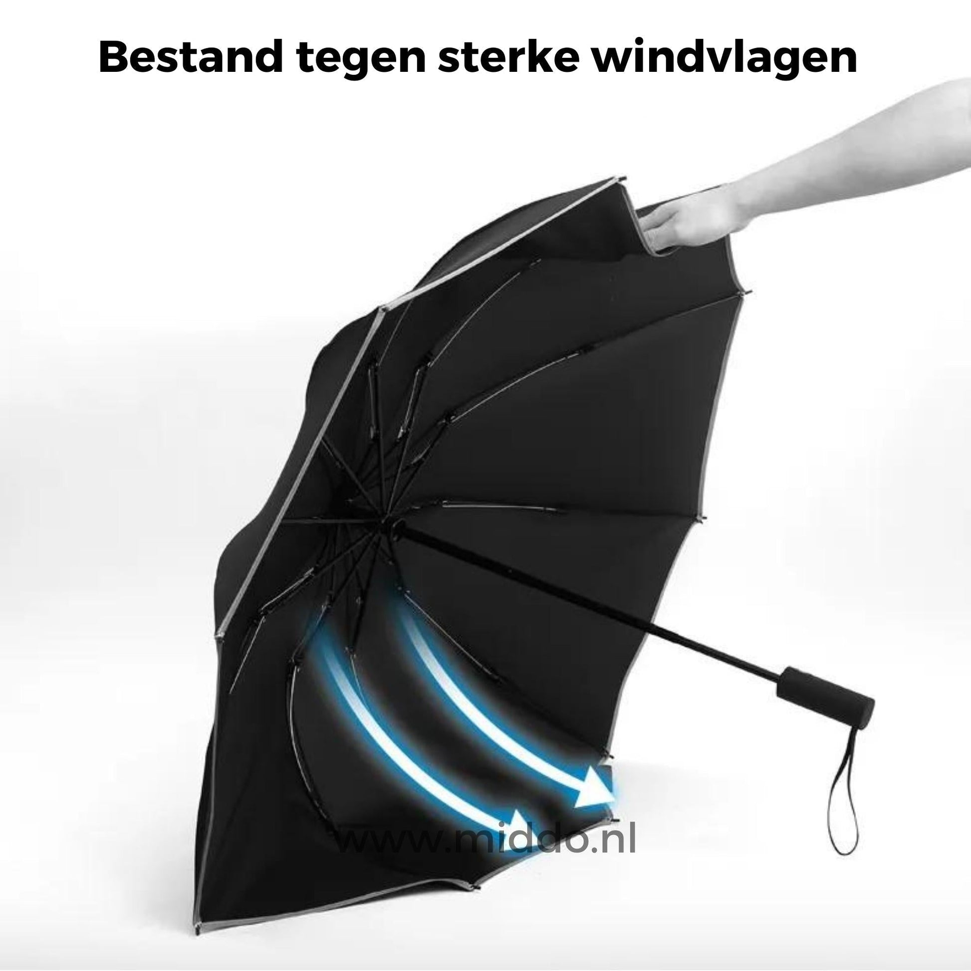 Automatic Reflective Windproof Umbrella With Water Repellent Compact Design 14886086607174-1