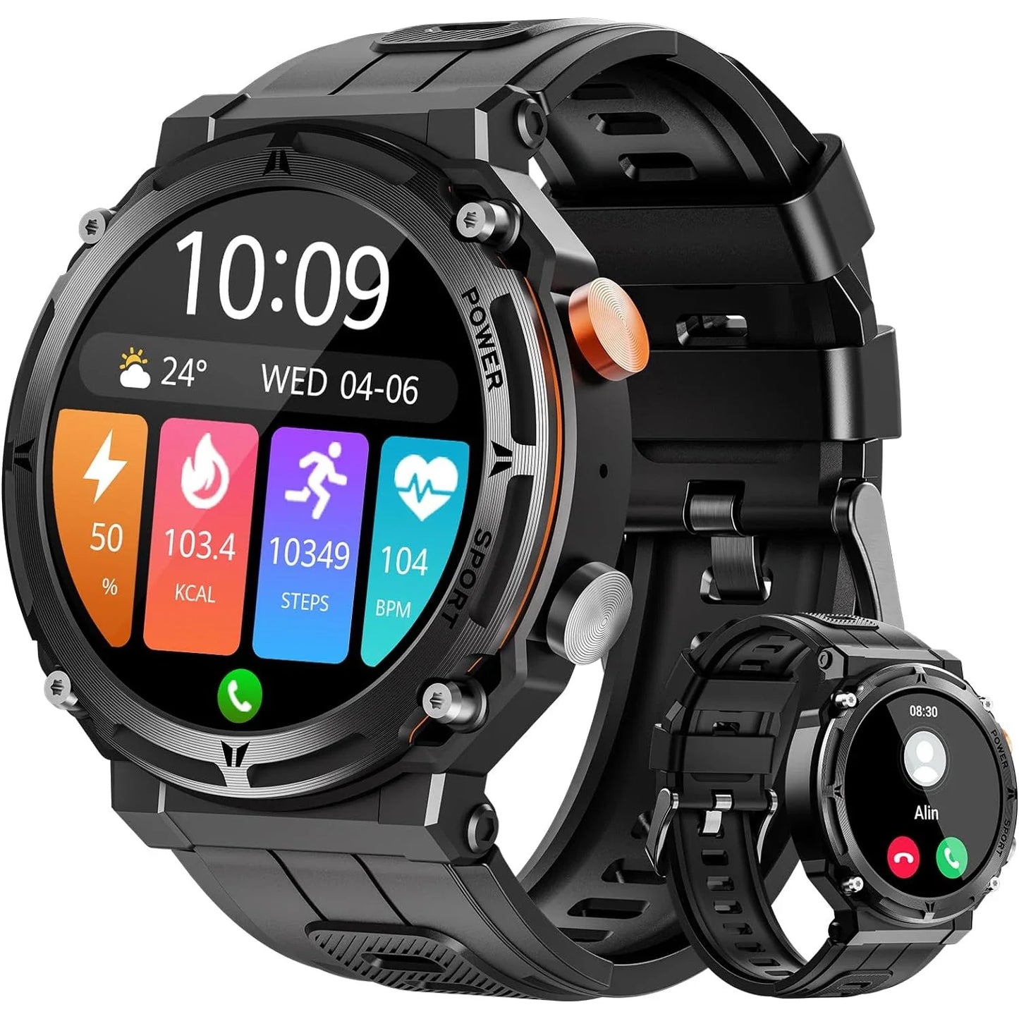 Smart Watch 1.39" Fitness Trackers With Sleep Monitor,1ATM Deep Waterproof,Long battery life,for iPhone and Android 8920342429916-1