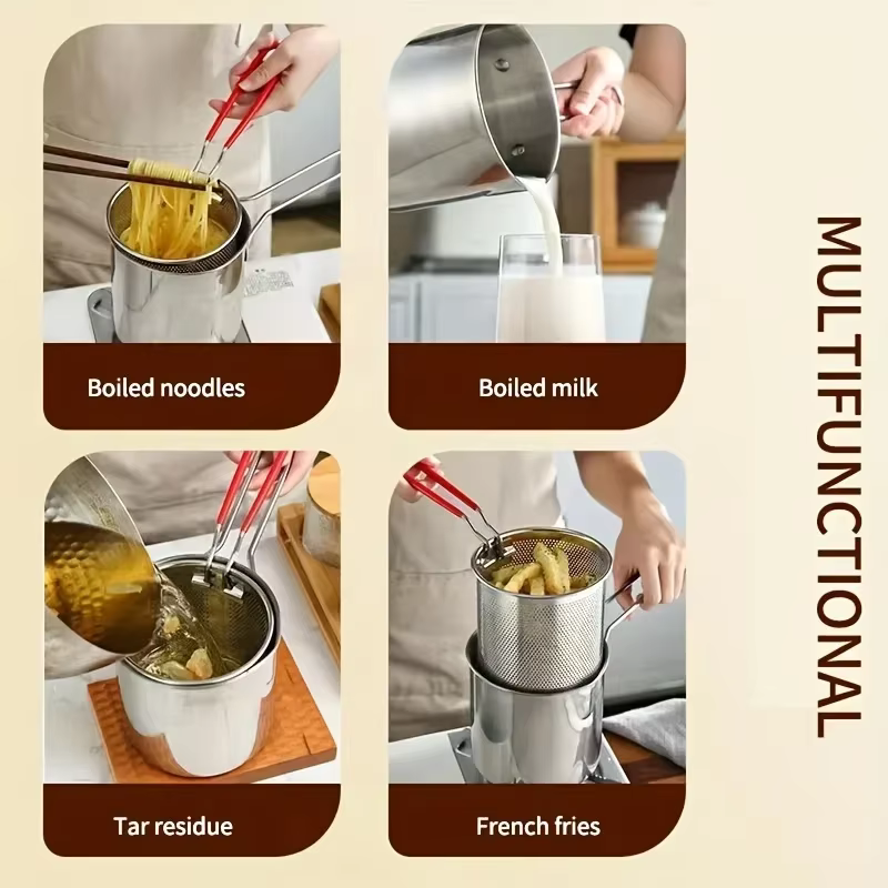 Stainless Steel Multifunctional Fryer Compact Design For Cooking Convenience 14924728074566-1