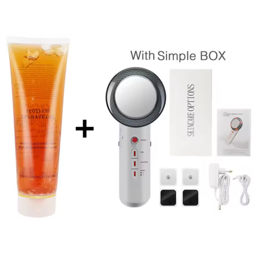 3-in-1 Ultrasonic EMS Fat Burner Face & Body Massager