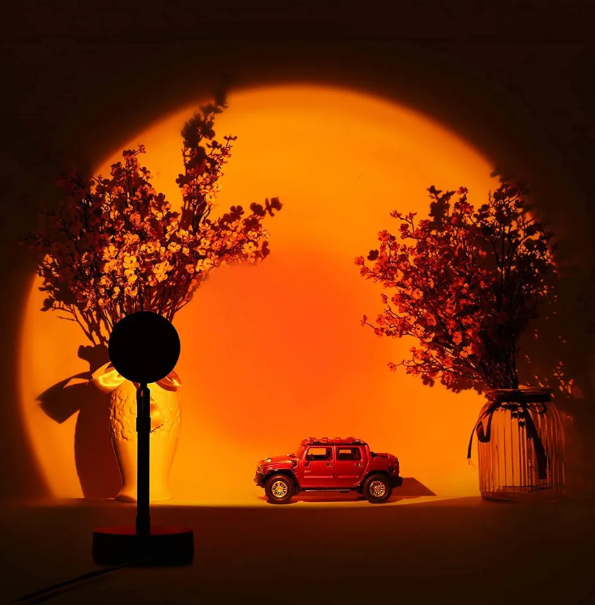 Sunset Lamp | 16 Colors + Remote Control LED Projector Table Lamp - USB Nightstand Lamps 9961774514509-1