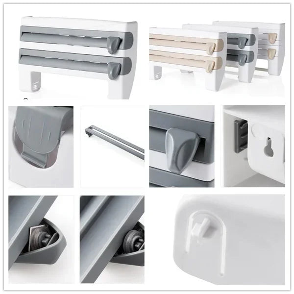 Wall Organizer for Kitchen Wraps, Foil, and Plastic Storage 15073632420166-1