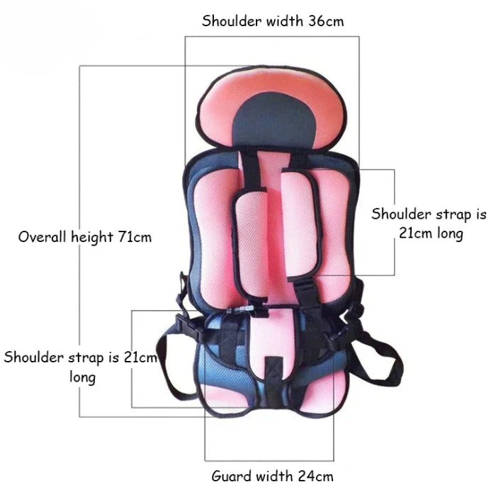 Safe Portable Baby Car Seat with Belt Vest - 6 Months To 12 Years Old