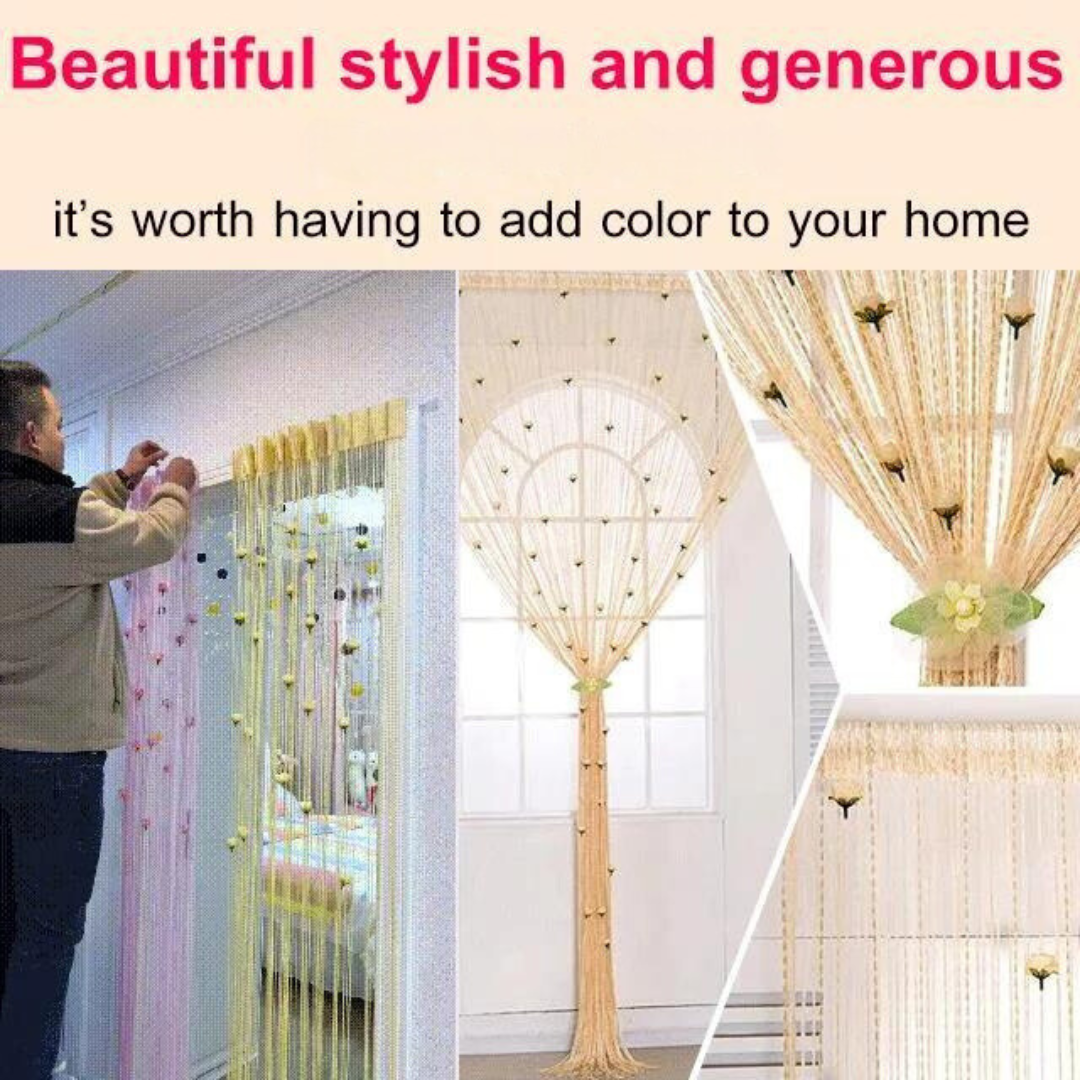 Romantic Rose Sheer Curtains No-Drill Installation Privacy Elegant Home Decor 14981445976390-1